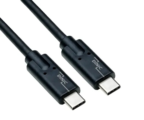 DINIC USB 3.2 Kabel Typ C-C Stecker, schwarz, 2m, unterstützt 100W (20V/5A) Aufladung, Polybag